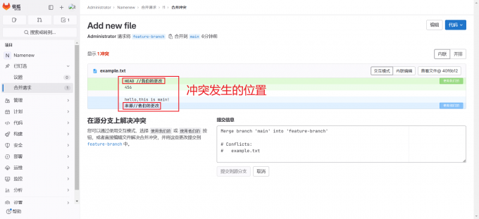 查看冲突文件详情