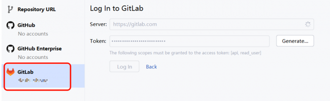 登录GitLab账号