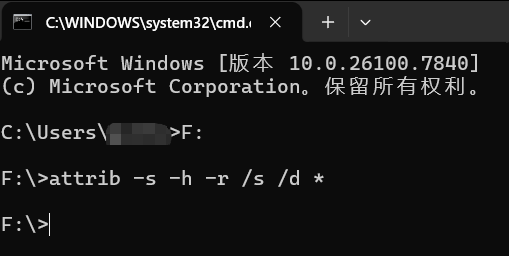 CMD命令强制显示