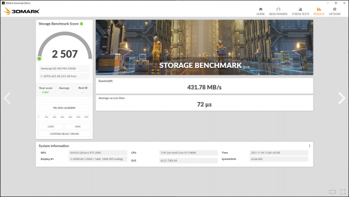 3DMark Storage Benchmark项目