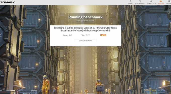 3DMark Storage Benchmark运行截图