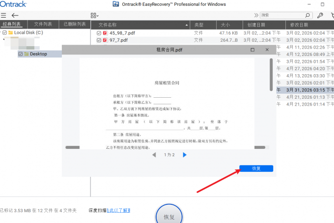 预览恢复出来的PDF文件