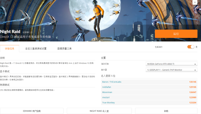 Night Raid测试项
