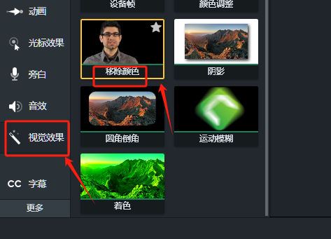 选择视觉效果