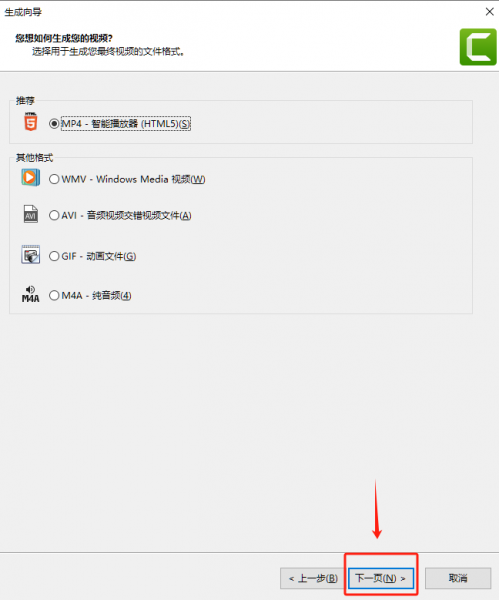 选择导出文件格式