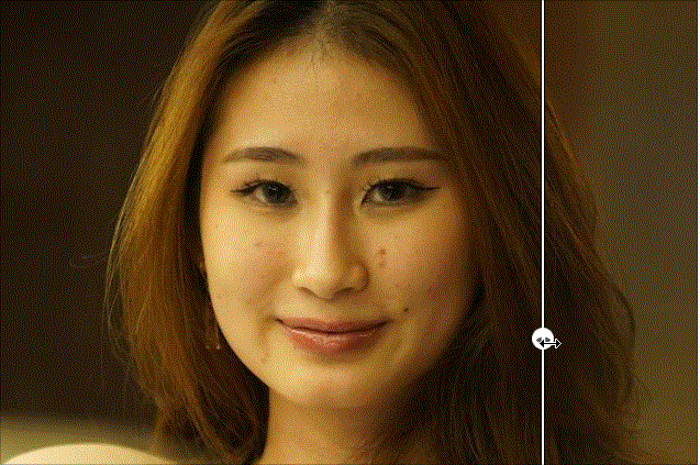 面部提亮前后对比