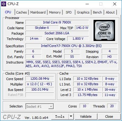 CPU-Z软件主界面