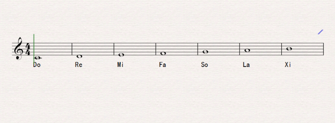 七声音阶五线谱