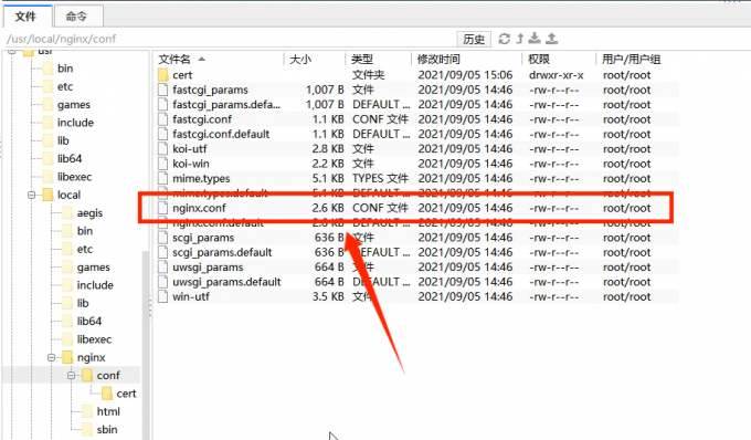 打开“Nginx.conf”文件夹