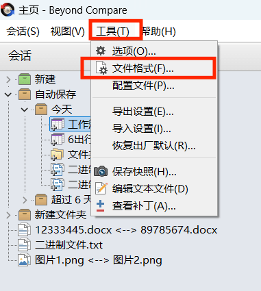 选择“文件格式”选项