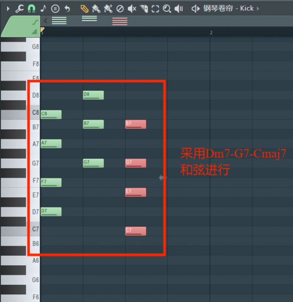 Dm7-G7-Cmaj7和弦进行