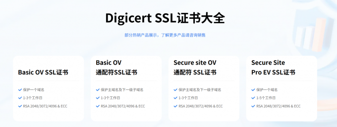 Digicert SSL证书产品一览
