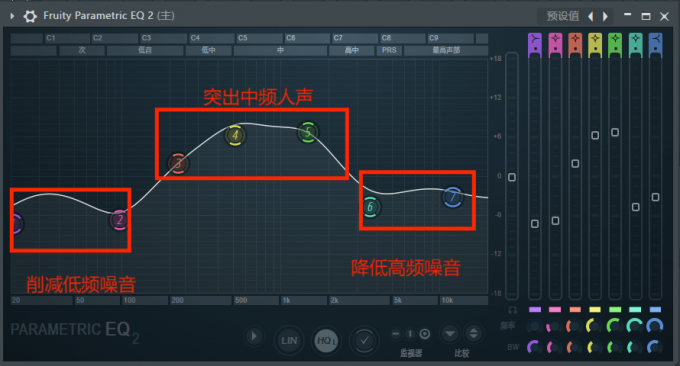 对流行人声音乐进行均衡处理
