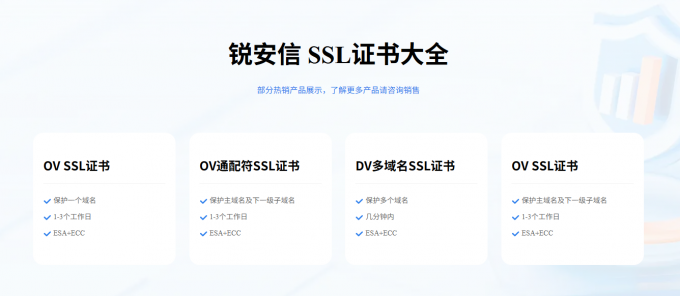 锐安信SSL证书一览