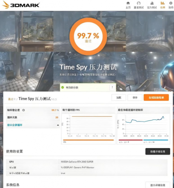 3DMark循环压力测试结果