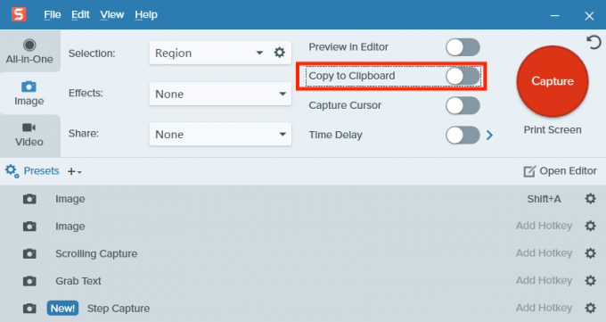 打开复制到剪切板功能