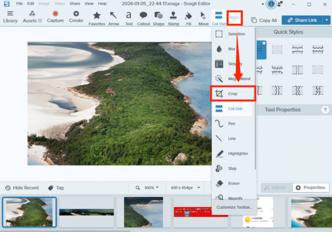 选择“Crop”选项