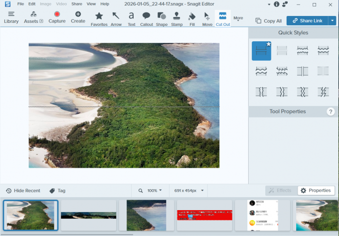 Snagit编辑窗口界面