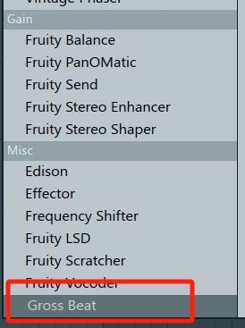 选择“Gross Beat”插件