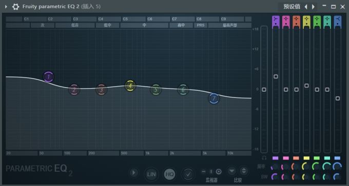 设置Fruity parametric EQ 2效果