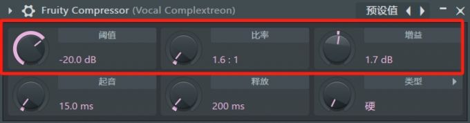 Fruity Compressor参数调整