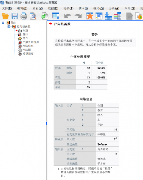 SPSS输出查看窗口