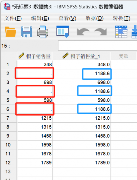 缺失值替换完成