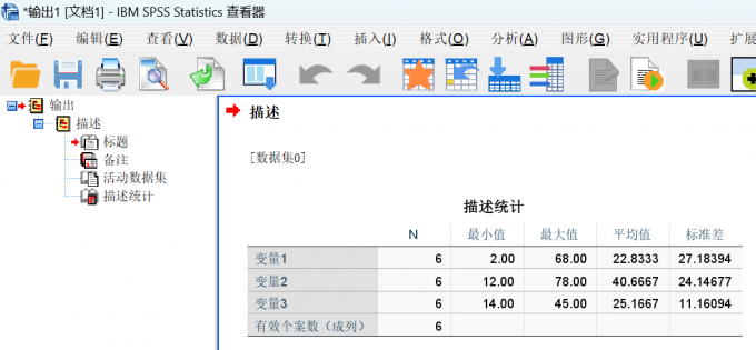 数据集描述性分析结果