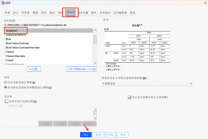 选项窗口