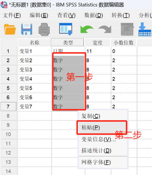 粘贴变量类型