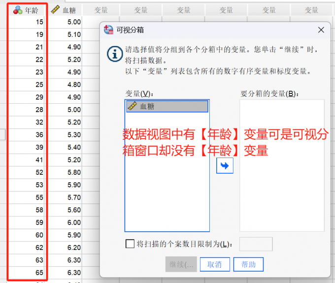 可视化分箱不显示变量