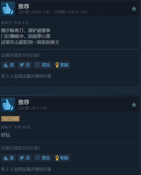 Steam玩家评价