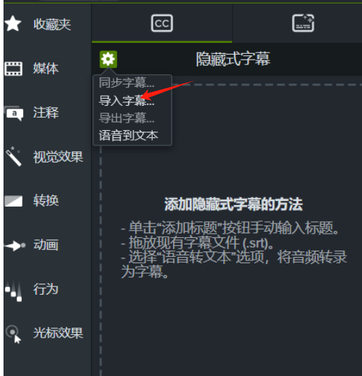 导入字幕