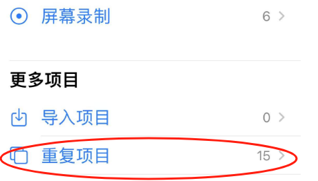 重复项目